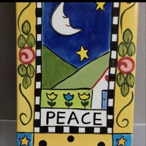 BirdBrain Rainy Day Clay Hand painted Wall Plaque